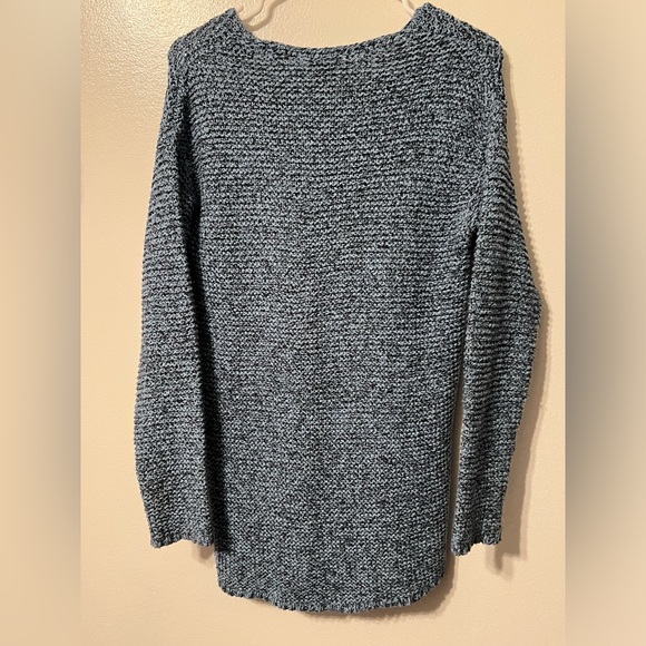 J.Jill Blue Sweater Tunic Soft Cable Knit Warm Cozy large Preppy Casual - Picture 6 of 10